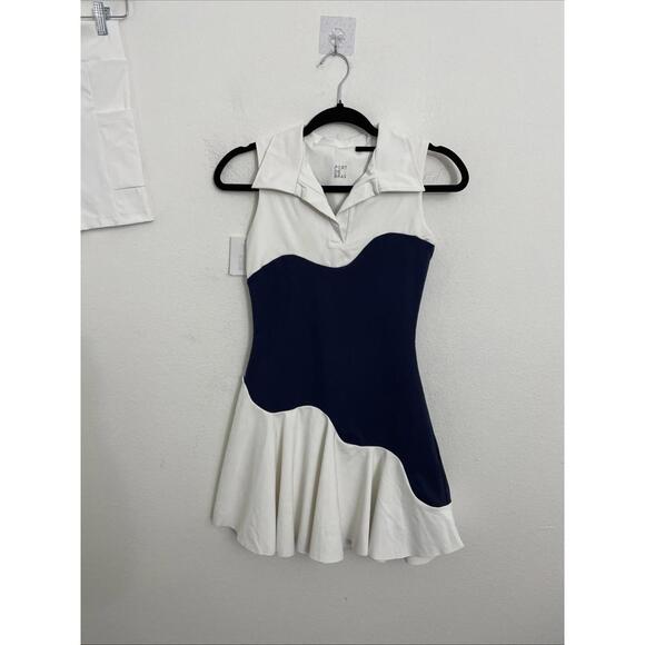 Port de Bras Wave Dress in Navy & Chantilly Tennis Pickle size XS NWT $265msrp - Picture 10 of 11
